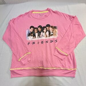 Friends Long Sleeve Crew Neck Pink Sweatshirt Women's Size L Pink Lightweight